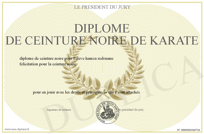 diplome karate